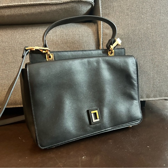 Luana Italy- mini satchel 100% leather purse in Ebony with brass hardware - Picture 7 of 15